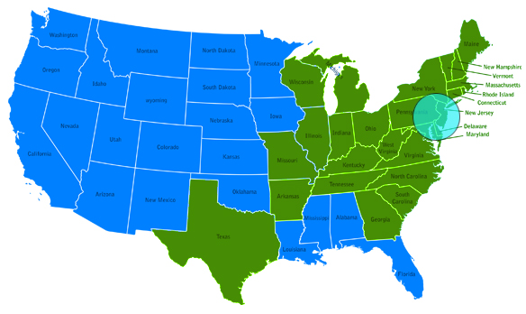VSolve Service Area Map